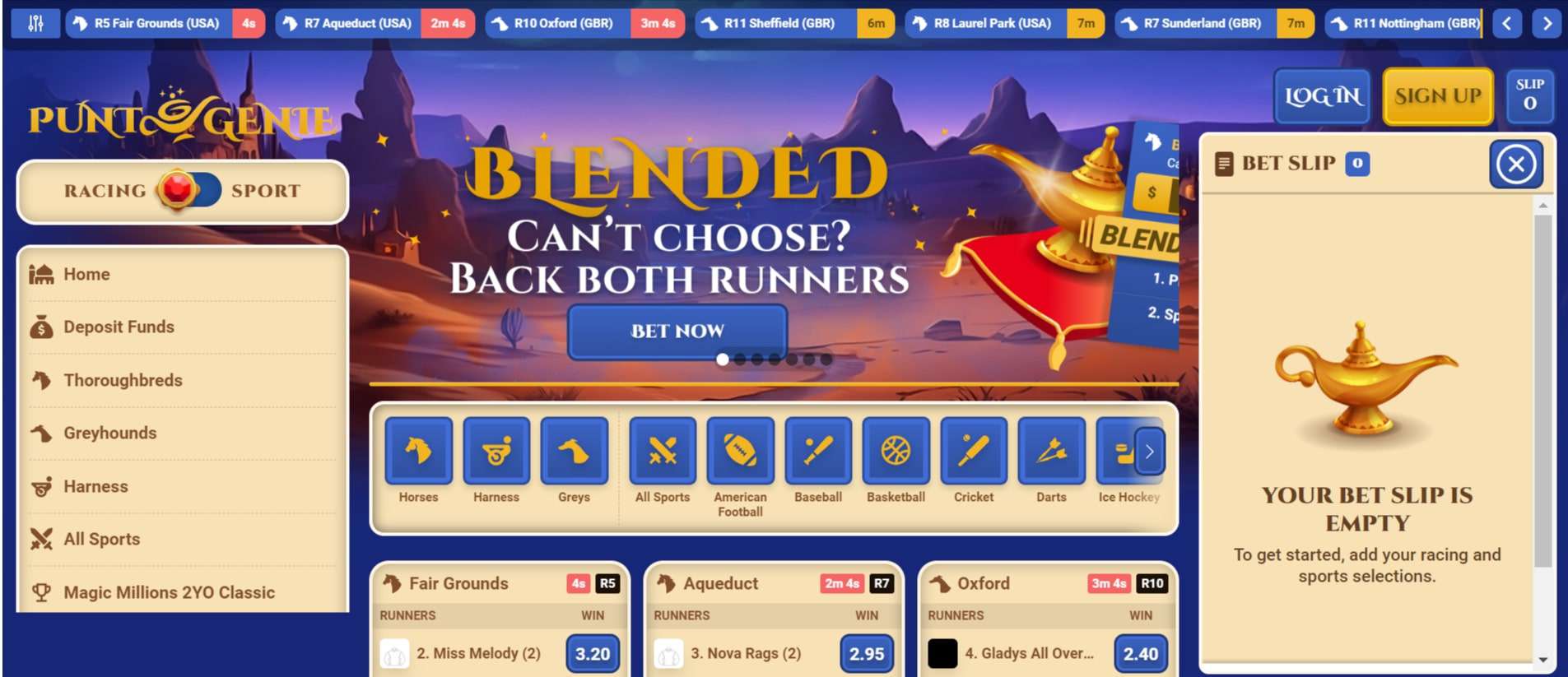 PuntGenie homepage